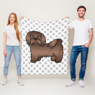 Manta Polar Ilustración de perro de dibujos animados Havanés d