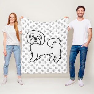 Manta Polar Ilustración de perro de dibujos animados lindo Cot