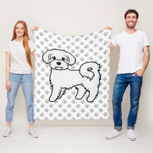 Manta Polar Ilustración de perro de dibujos animados lindo mal