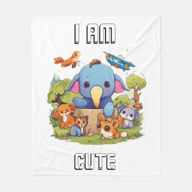 Manta Polar Ilustracion de personalizado animal lindo (Anverso)