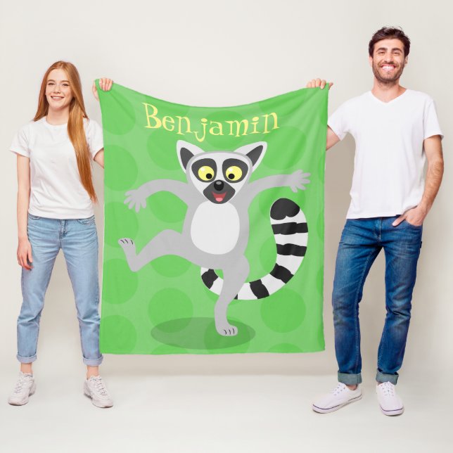 Manta Polar Ilustracion de personalizado bailador de lémur de  (In situ)
