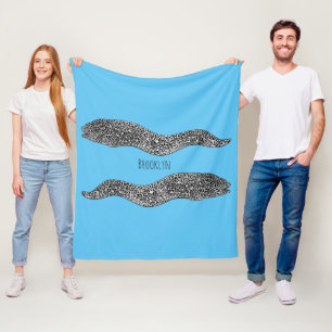 Manta Polar Ilustracion de personalizado de anguila negra con 