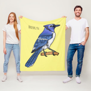 Manta Polar Ilustracion de personalizado de ave azul jay