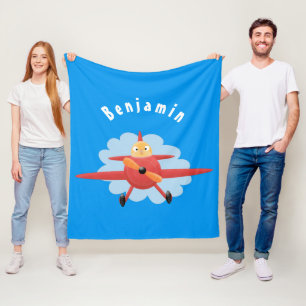 Manta Polar Ilustracion de personalizado de avión rojo que vue