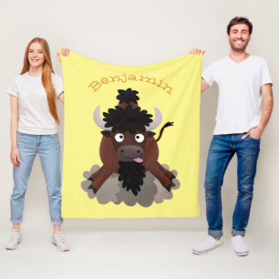 Manta Polar Ilustracion de personalizado de bisontes búfalos d