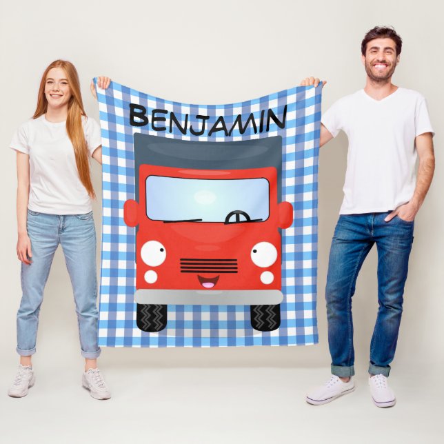 Manta Polar Ilustracion de personalizado de camión de kawaii r (In situ)