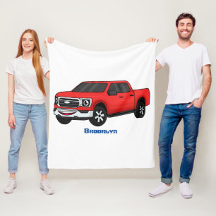 Manta Polar Ilustracion de personalizado de camioneta roja