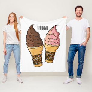 Manta Polar Ilustracion de personalizado de helado de cono