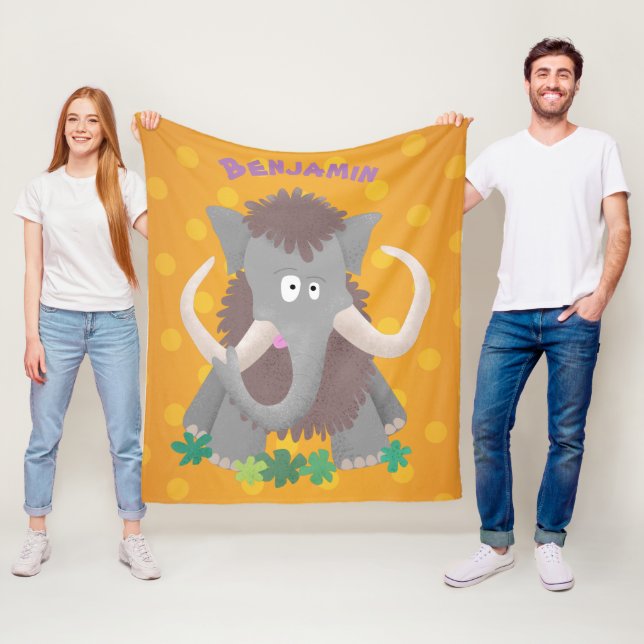 Manta Polar Ilustracion de personalizado de mamut bobo gracios (In situ)