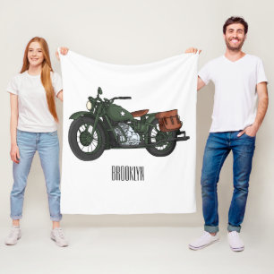 Manta Polar Ilustracion de personalizado de motocicleta de cru