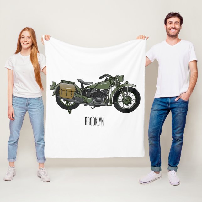 Manta Polar Ilustracion de personalizado de motocicleta de cru (In situ)