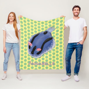 Manta Polar Ilustracion de personalizado de nudibranquias azul