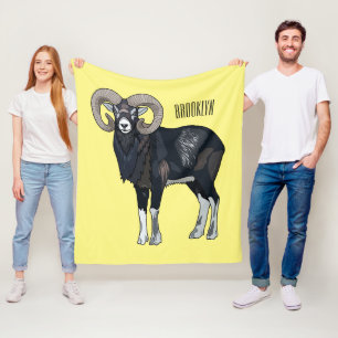 Manta Polar Ilustracion de personalizado de ovino Mouflon