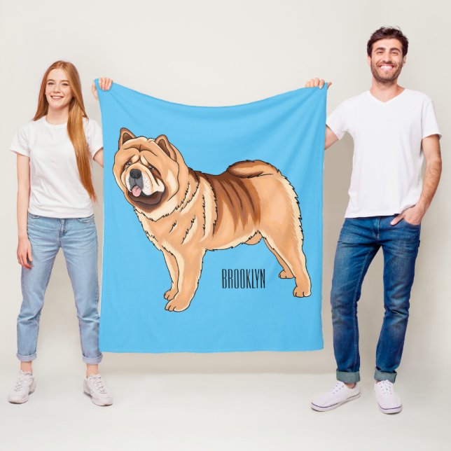 Manta Polar Ilustracion de personalizado de perro Chow Chow (In situ)