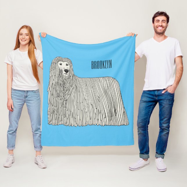 Manta Polar Ilustracion de personalizado de perro de Komondor (In situ)