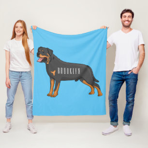 Manta Polar Ilustracion de personalizado de perro de Rottweile