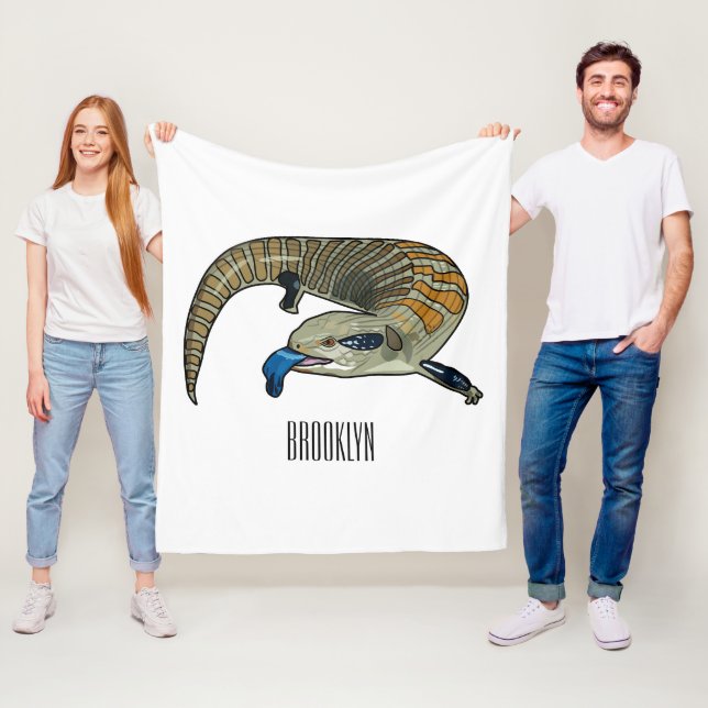 Manta Polar Ilustracion de personalizado de piel de tono azul (In situ)