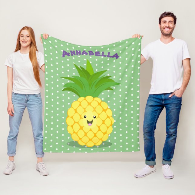 Manta Polar Ilustracion de personalizado de piña cuta (In situ)