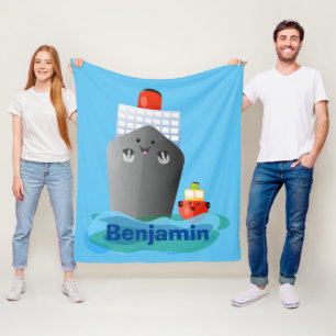 Manta Polar Ilustracion de personalizado de remolcador de barc