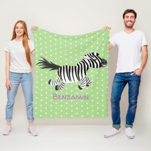 Manta Polar Ilustracion de personalizado de zebra graciosa