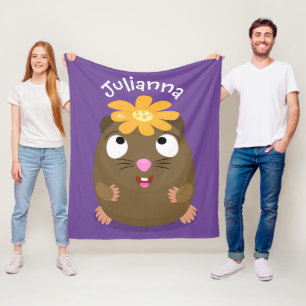 Manta Polar Ilustracion de personalizado feliz de conejillo de