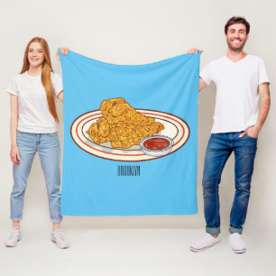 Manta Polar Ilustracion de pollo frito personalizado