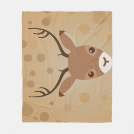 Manta Polar ilustracion de renos sobre fondo marrón