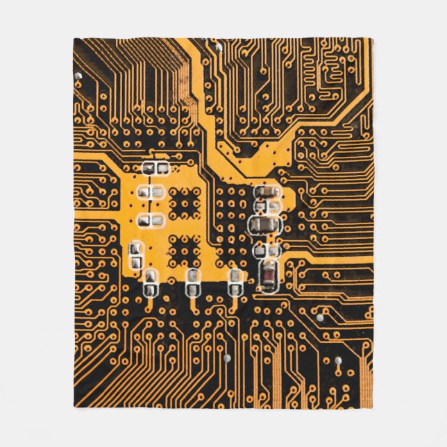 Manta Polar Ilustración de textura de microesquema,microchip,r (Anverso)
