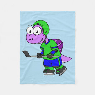 Manta Polar Ilustracion De Un Jugador De Hockey Spinosaurus.