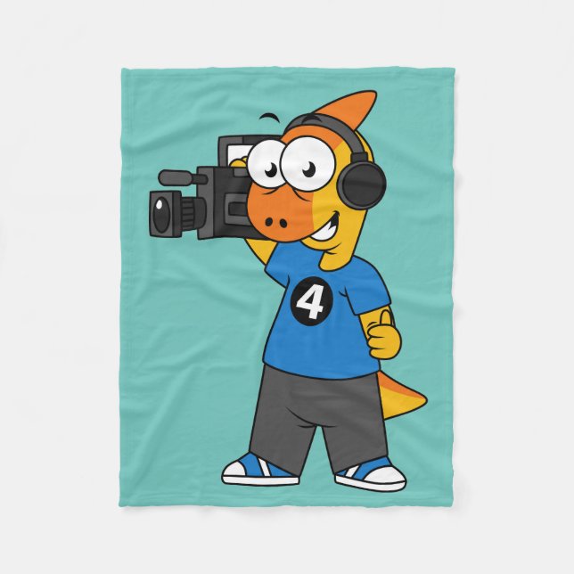 Manta Polar Ilustracion De Un Operador De Cámara Parasauroloph (Anverso)