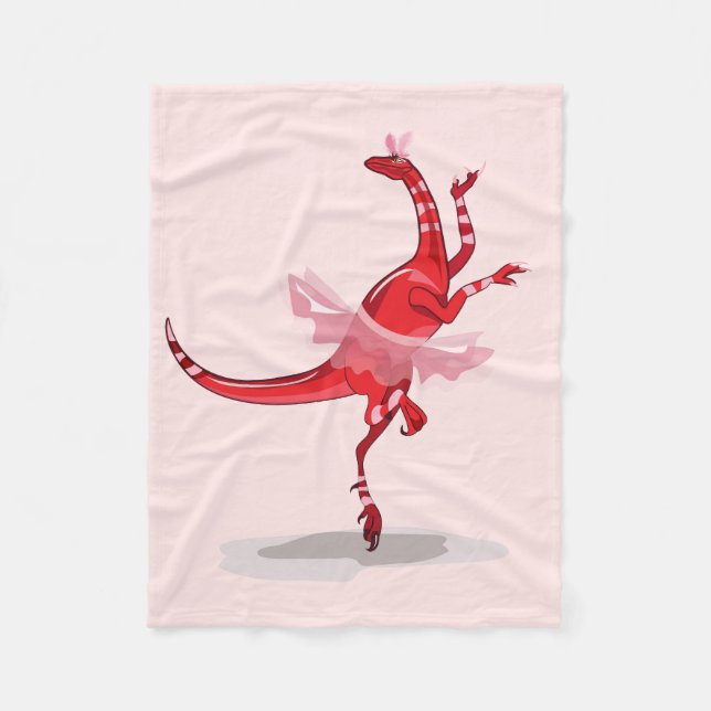 Manta Polar Ilustracion De Una Ballerina Bailando Raptor. (Anverso)
