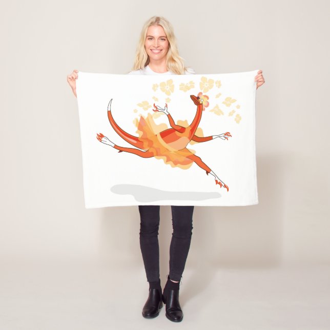 Manta Polar Ilustracion De Una Ballerina Bailando Raptor. 2 (In situ)