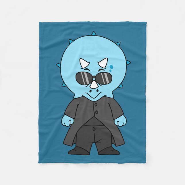 Manta Polar Ilustracion De Una Matriz Triceratops. (Anverso)