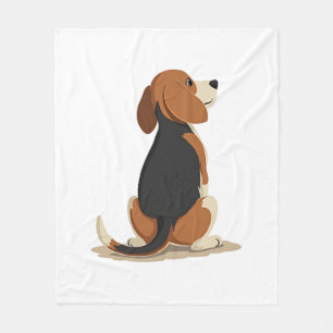 Manta Polar Ilustración de vista trasera de perro Beagle vinta