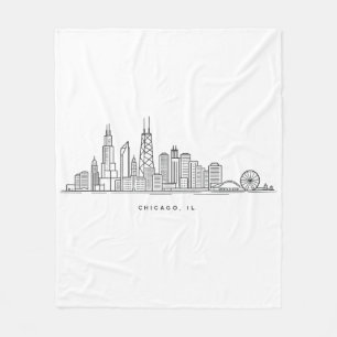 Manta Polar Ilustración del paisaje urbano de Chicago IL