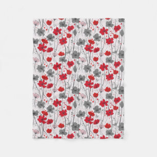 Manta Polar Ilustracion floral, flores silvestres abstractas, 