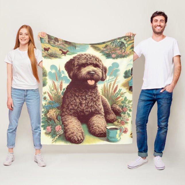 Manta Polar Ilustracion Lagotto Romagnolo (In situ)