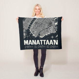 Manta Polar Ilustracion Mapa de Manhattan