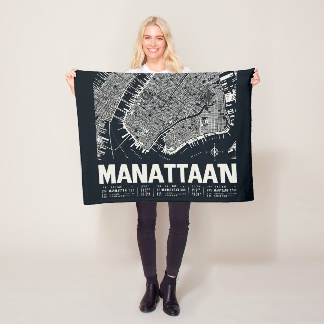Manta Polar Ilustracion Mapa de Manhattan (In situ)
