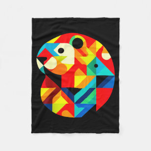 Manta Polar Ilustración Moderna Minimalismo Geométrico Marmota