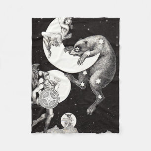 Manta Polar Ilustracion nocturno del cielo celeste de la luna