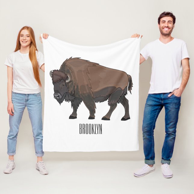 Manta Polar Ilustracion personalizado Bison (In situ)