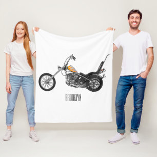 Manta Polar Ilustracion personalizado Chopper Motorcycle 1950