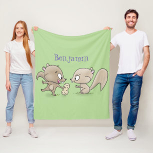Manta Polar Ilustracion personalizado de ardillas graciosas