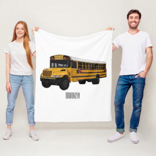 Manta Polar Ilustracion personalizado de autobús escolar