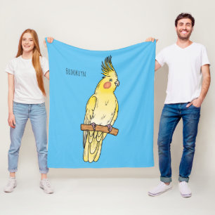 Manta Polar Ilustracion personalizado de aves de Cockatiel