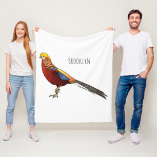Manta Polar Ilustracion personalizado de aves de faisán dorado