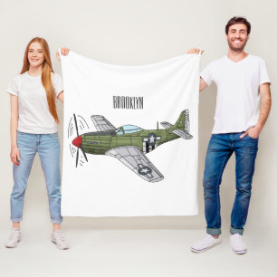 Manta Polar Ilustracion personalizado de avión militar