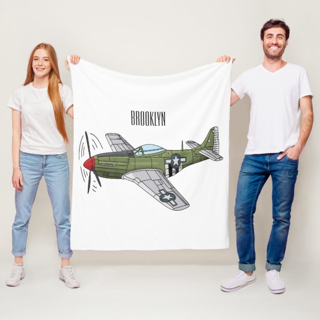 Manta Polar Ilustracion personalizado de avión militar (In situ)