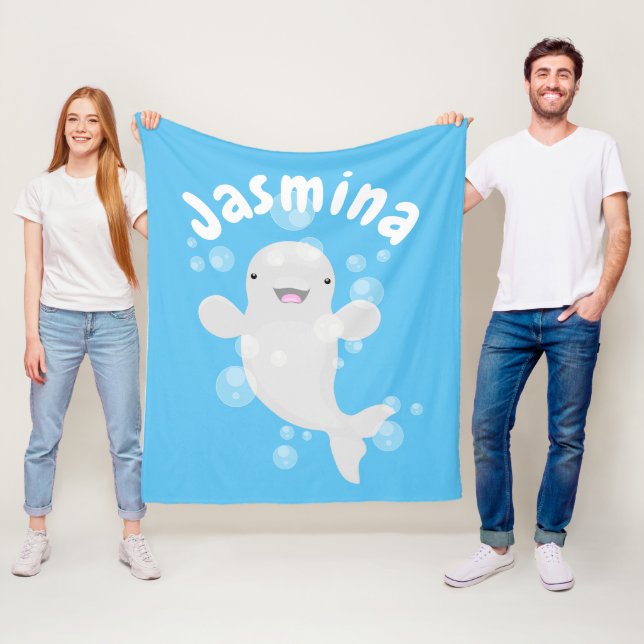 Manta Polar Ilustracion personalizado de ballenas de la beluga (In situ)